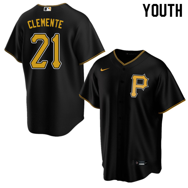 Nike Youth #21 Roberto Clemente Pittsburgh Pirates Baseball Jerseys Sale-Black - Click Image to Close